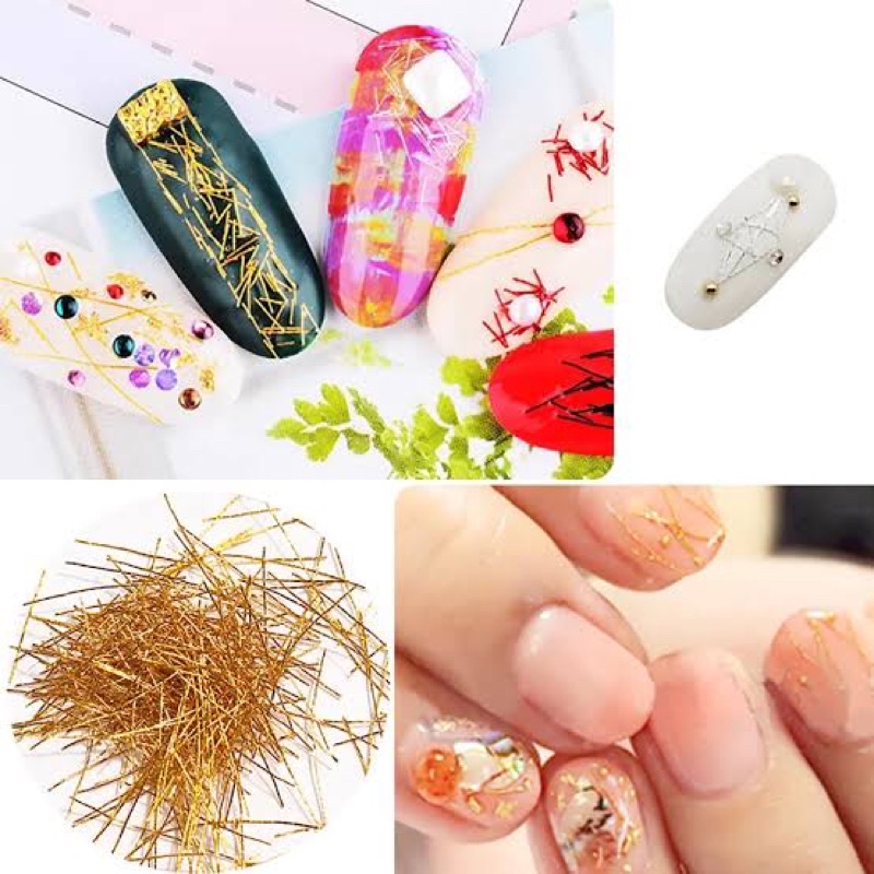 Nail string kawat nailart hiasan benang kuku nail acc aksesoris benang Produk Good Quality