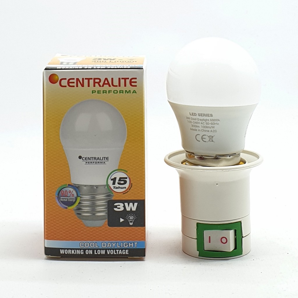 CTL Performa 3w Classic Bulb Cd Putih Premium + Linux Fiting Colok Switch / Lampu Tidur / Mini Lamp