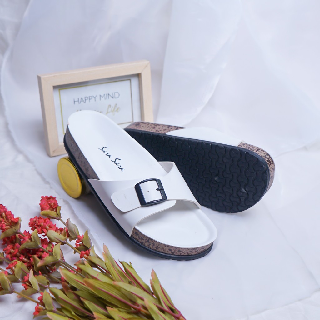 Sara Sara Billy Sandal Selop Wanita Model Birken Sendal Slop Casual Cantik Ban Satu Size 36-41