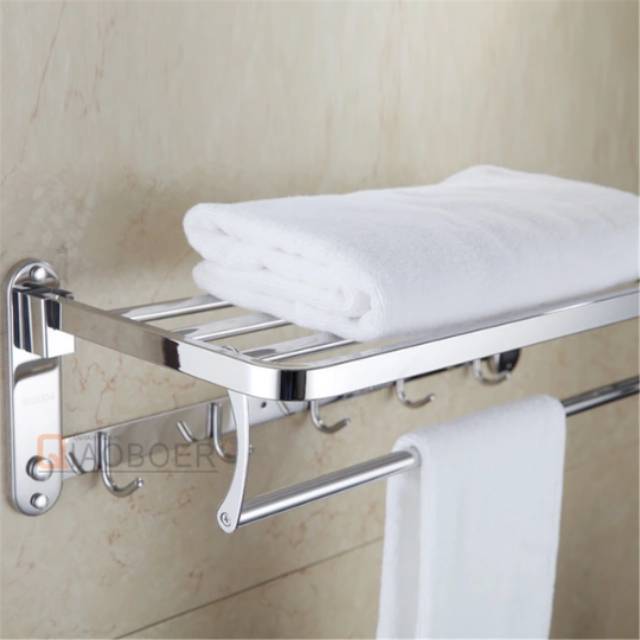 Jemuran Handuk Lipat . Tempat Handuk Hotel . Gantungan Handuk stainless. Towel Rack. Rak handuk