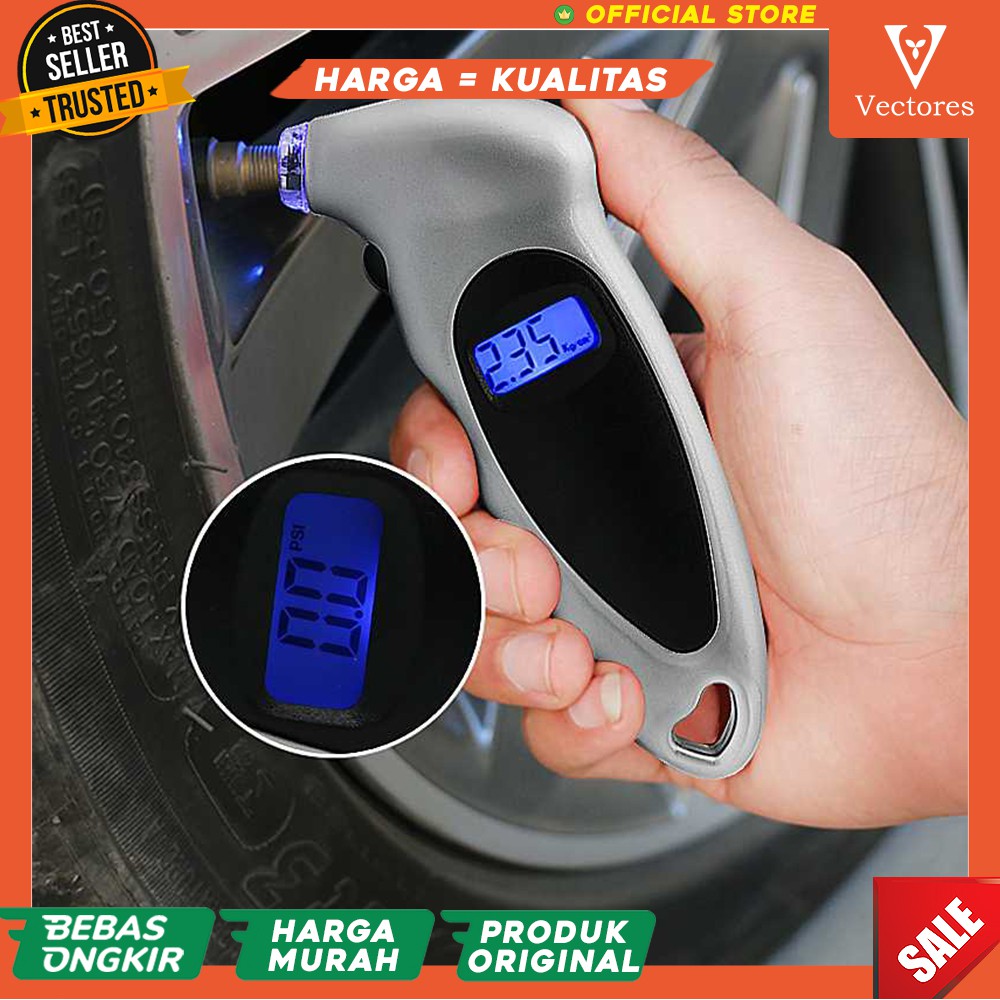 Pengukur Tekanan Angin Ban Alat Ukur Digital Tire Tyre Pressure Gauge