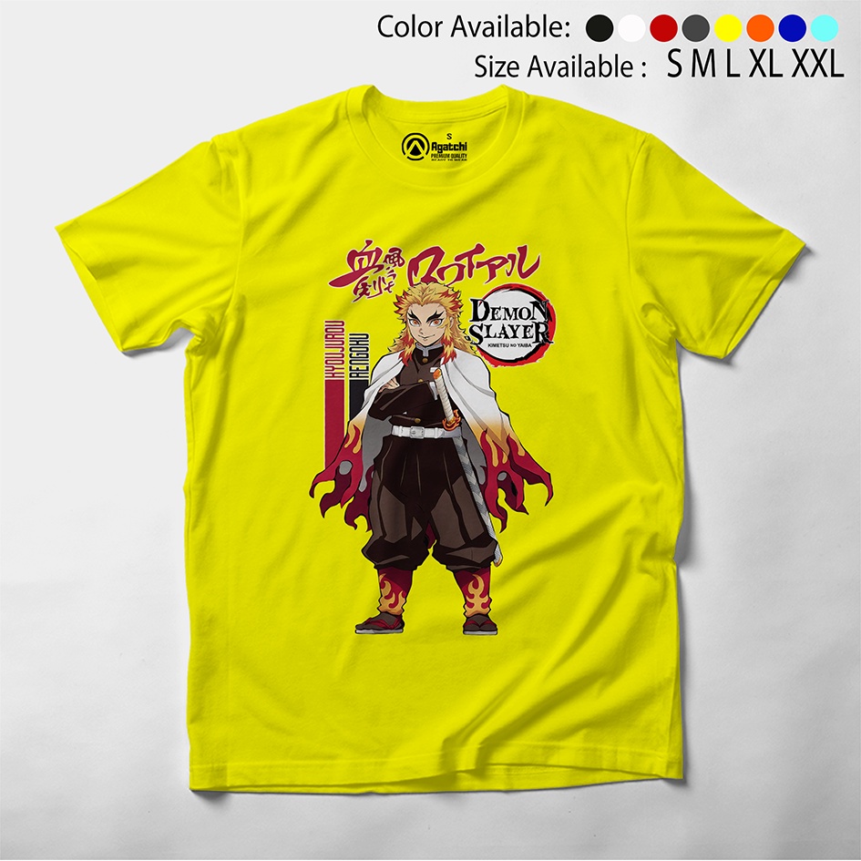 Baju Anak / Kaos Anak T Shirt Kids Anime Demon Slayer Kimetsu No Yaiba Kyoujurou Rengoku