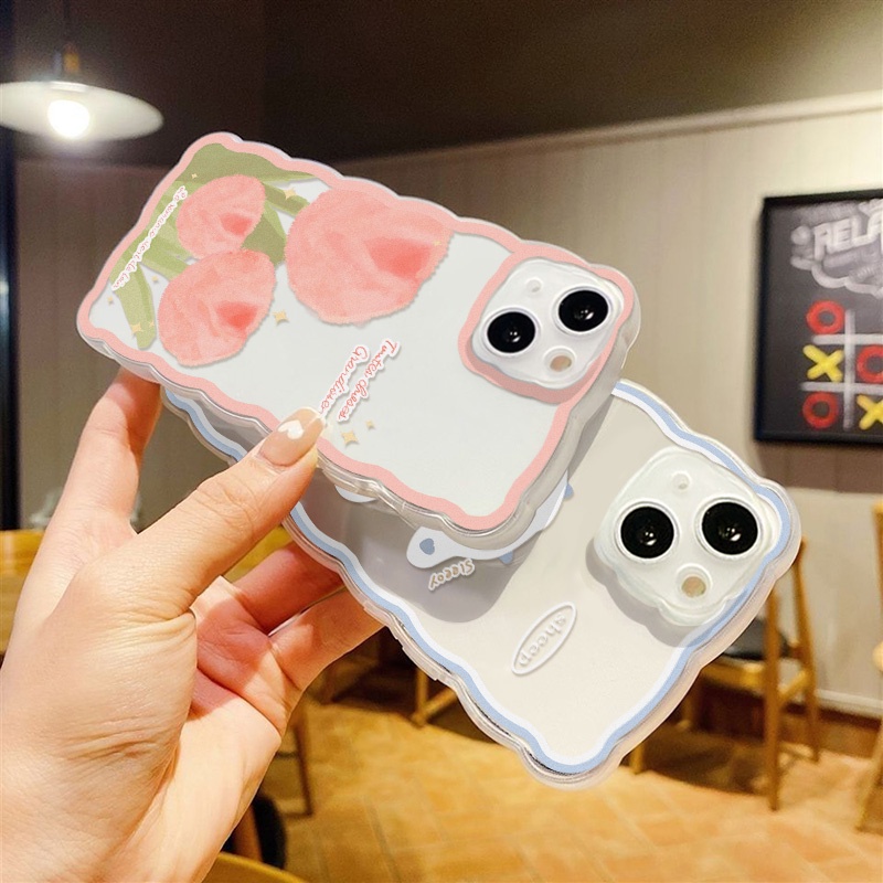 Soft Case Pelindung Lensa Kamera Lukisan Minyak Tulip Tahan Banting Untuk iPhone 13 Pro Max 11 12 Pro X XS Max 7 8 Plus SE 2020