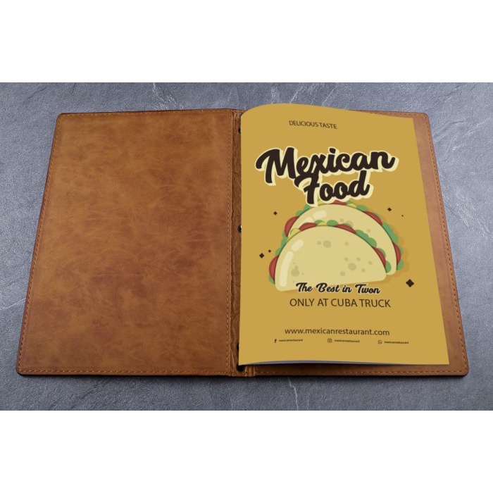 

(TERLARIS) SOFT COVER MENU KULIT A4 - READY STOCK - Cokelat muda