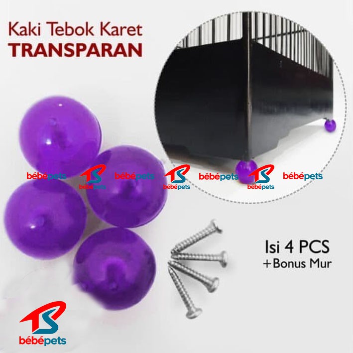KAKI TEBOK TRANSPARAN MUTE AKSESORIES SANGKAR BURUNG KOTAK