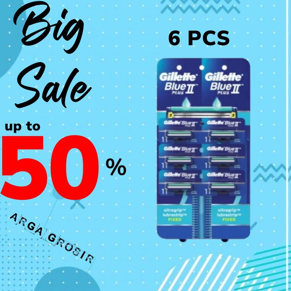a1A9m--[ PROMO !!! 6 PCS ] GILLETE BLUE / ALAT CUKUR JENGGOT / ALAT CUKUR KUMIS / PENCUKUR JENGGOT /