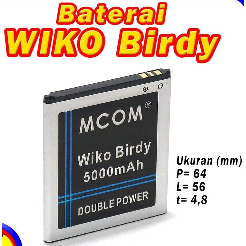 Battery Batre Baterai Double Power Mcom Wiko Birdy Bird