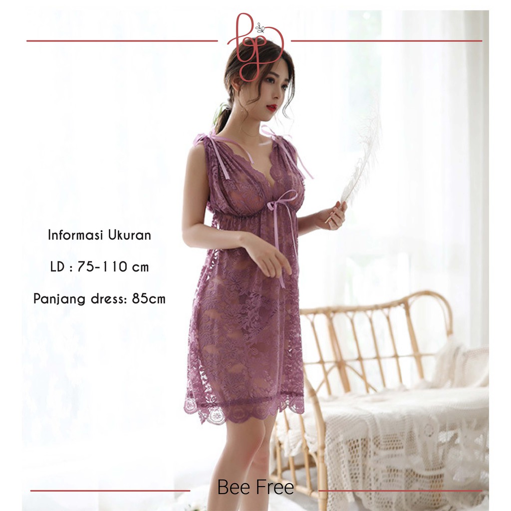 OPERA Baju Tidur Premium Lingerie Sexy Setelan Wanita Piyama All Size Sleepwear Sexy Lingerie Jumbo V-Neck Model Dewasa-2