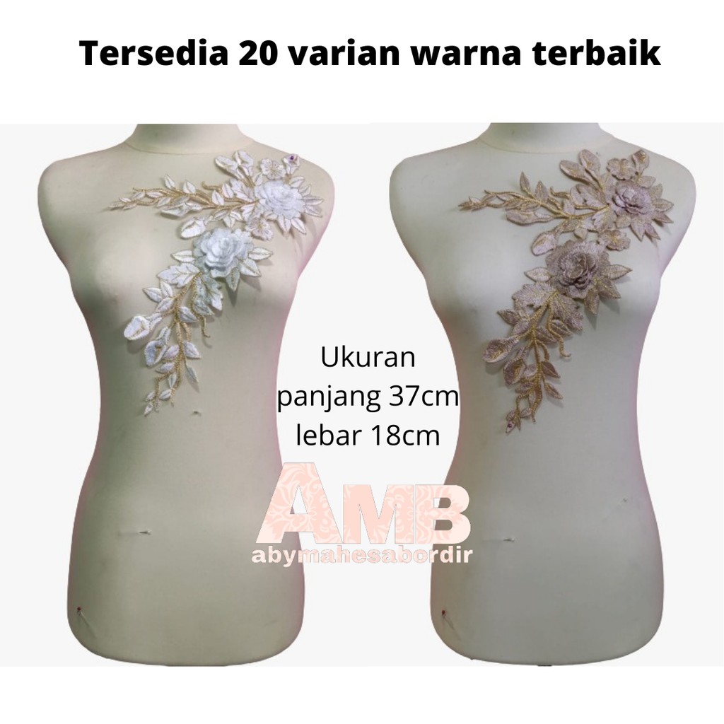 RENDA BORDIR/BORDIR TEMPEL''TK AKAR BUNGA 3D MOTIF'' TERBARU KWALITAS TERBAIK