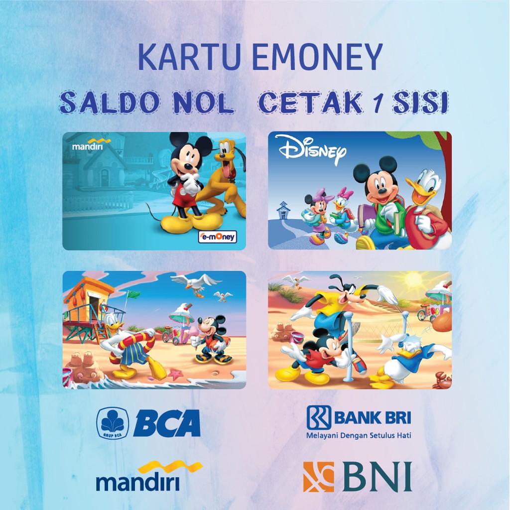 Kartu Emoney Edisi Mickey Mouse Donald Duck Donal bebek Minnie mouse Flazz BCA gen 2 Mandiri Emoney 