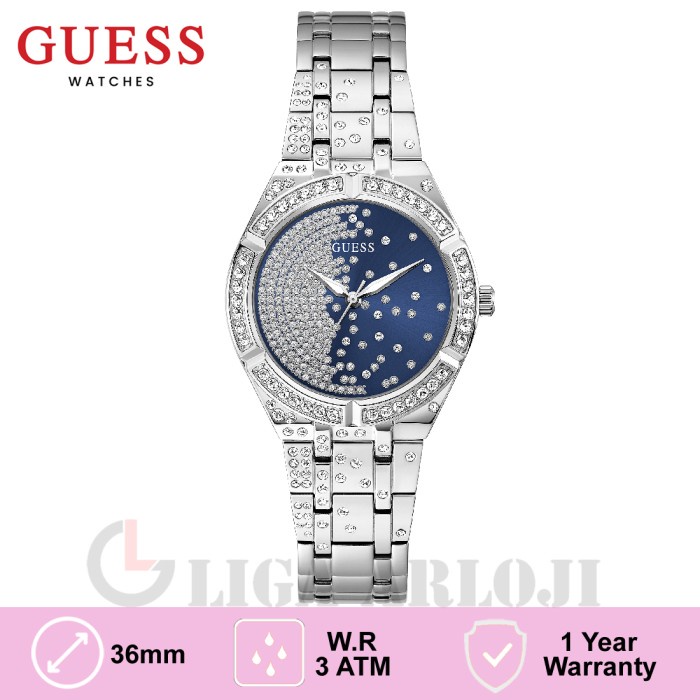 Promo GUESS GW0312L1 Original AFTERGLOW Jam Tangan Wanita Analog Silver Biru