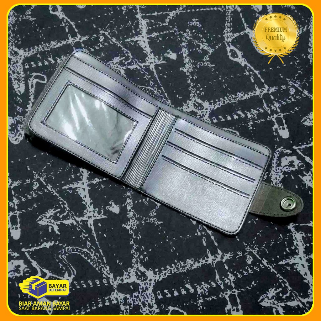 dompet lipat Pria distro pendek kancing grosir COD bahan PVC