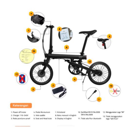 Sepeda Listrik Lipat Xiaomi QiCycle Smart Bicycle China Version