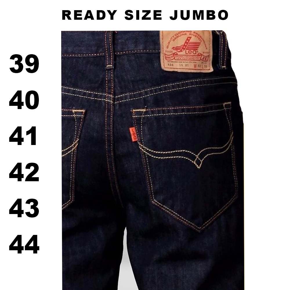 BIG SIZE JUMBO JEANS LEA 606 ORIGINAL PRIA GEMUK GENDUT JINS REGULER JEANS BASIC TERBARU BERKUALITAS LEMBUT NYAMAN