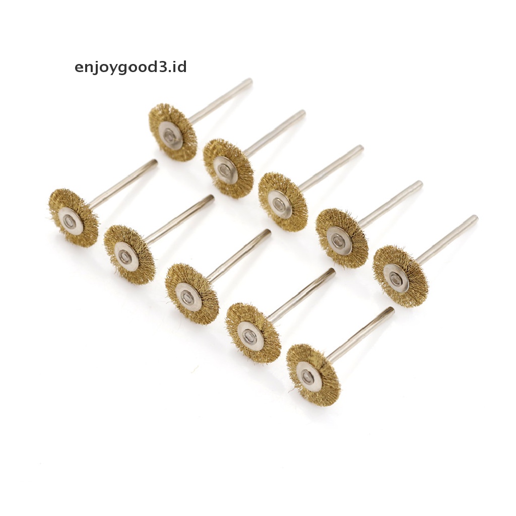 (Id) 10pcs / Set Brush Kawat Kuningan 22mm Untuk Poles Gerinda Die Power Rotary (Dd)