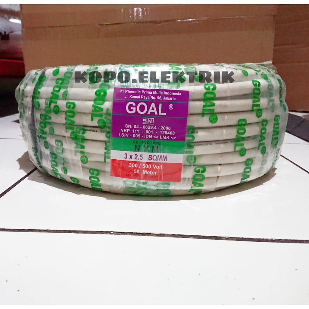 Kabel GOAL NYM 3x2,5mm SNI Tunggal