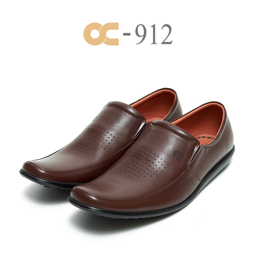 OC-912 ASLI KULIT SAPI 100% SEPATU CASUAL PRIA DEWASA HITAM FORMAL