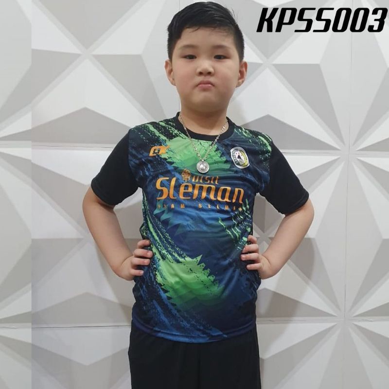 baju bola setelan anak kecil pss sleman//kaos bola seragam anak SD muah printing