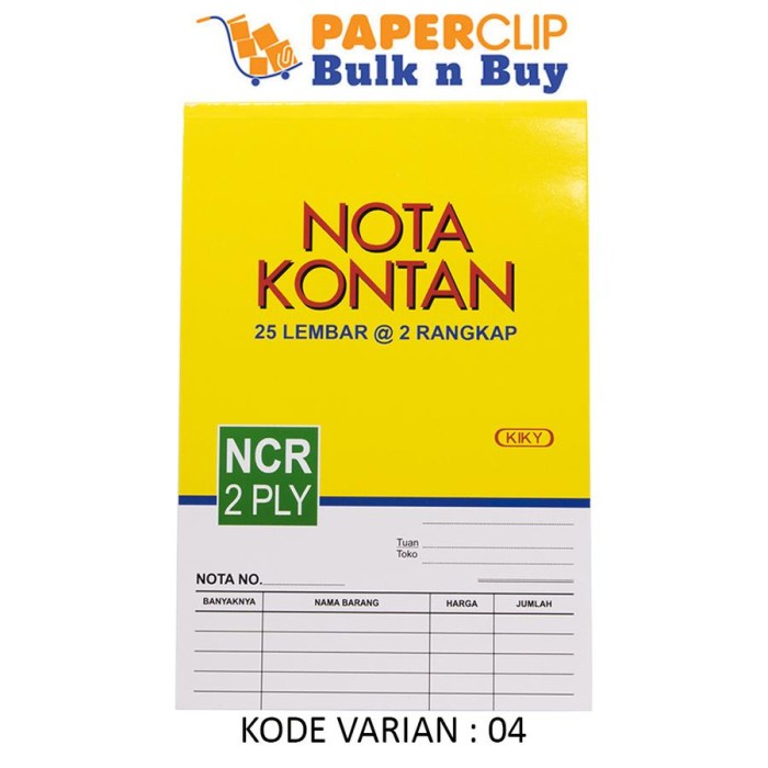 

Sketsagambar- Nota Kontan Kiky 2 Ply Kecil 1 Pak = 10 Pcs -Buku-Gambar-Sketsa.