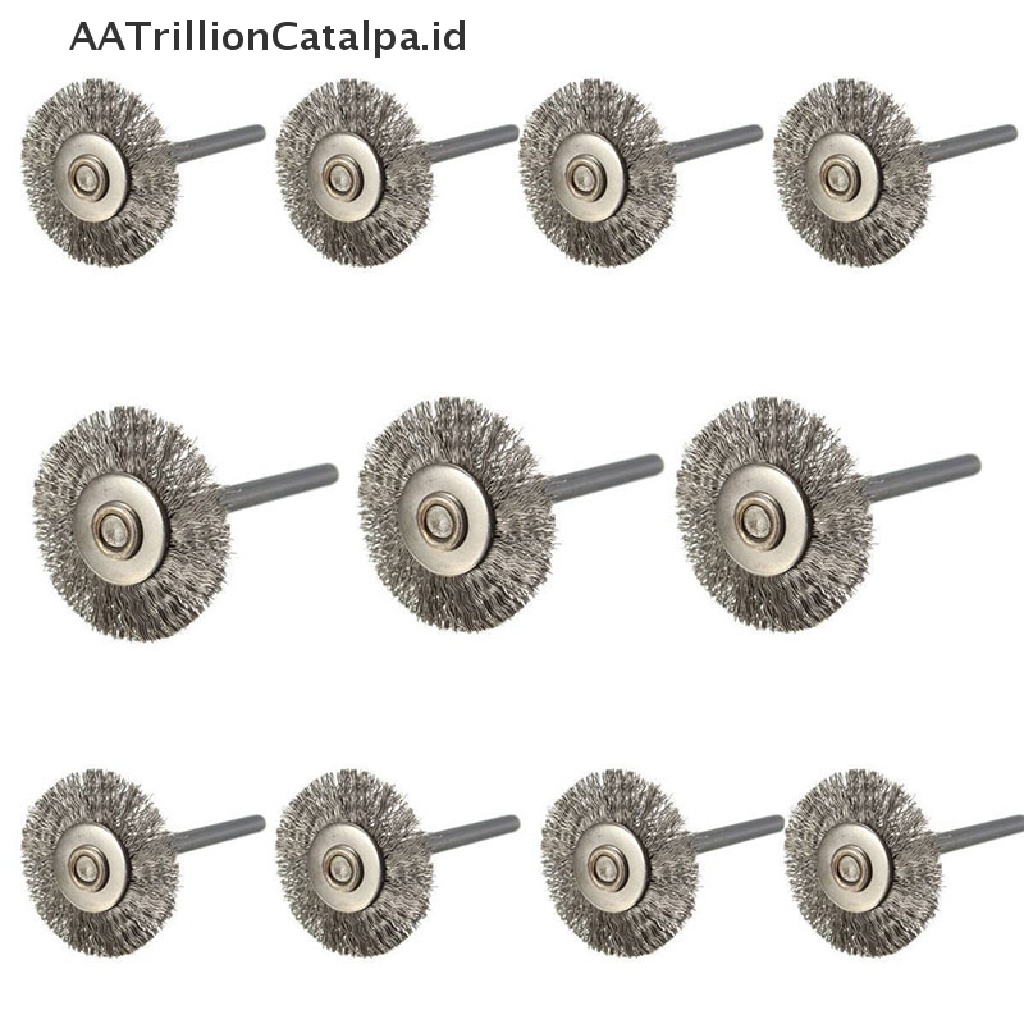 (AATrillionCatalpa) 10pcs / Set Brush Kawat Stainless Steel 3mm 21mm Untuk Gerinda Dremel