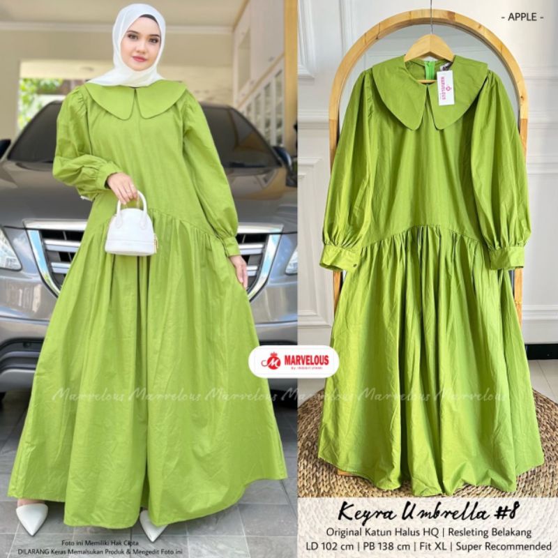 KEYRA UMBRELLA MIDI #8 BY MARVELOUS // GAMIS POLOS WANITA MUSLIMAH / Dress midi LD102