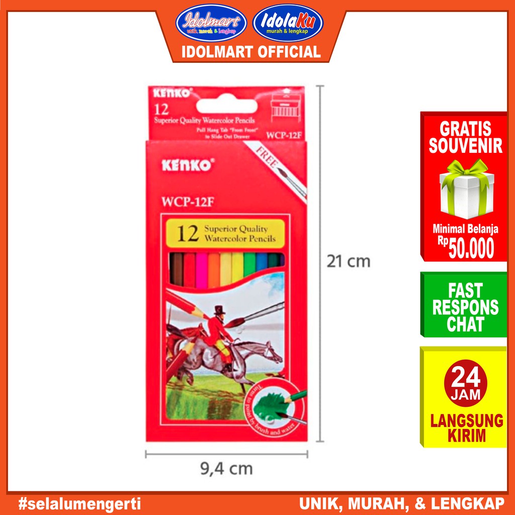 

IDOLMART Pensil warna Kenko 12 warna Water collor
