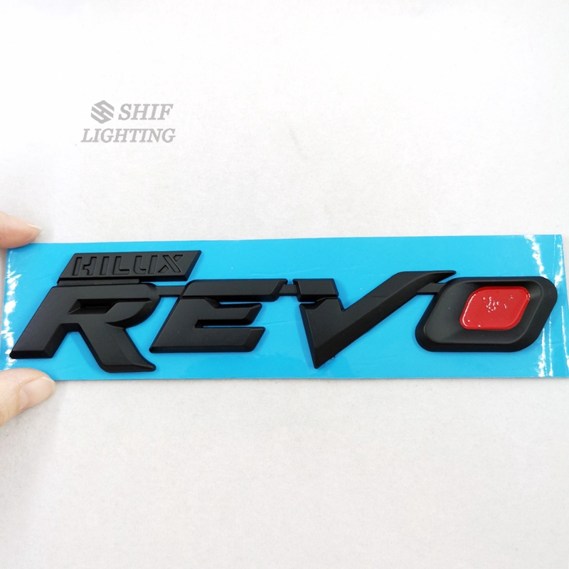 1pc Stiker Emblem Logo Hilux Revo Bahan Abs Warna Hitam Untuk Mobil Toyota Revo