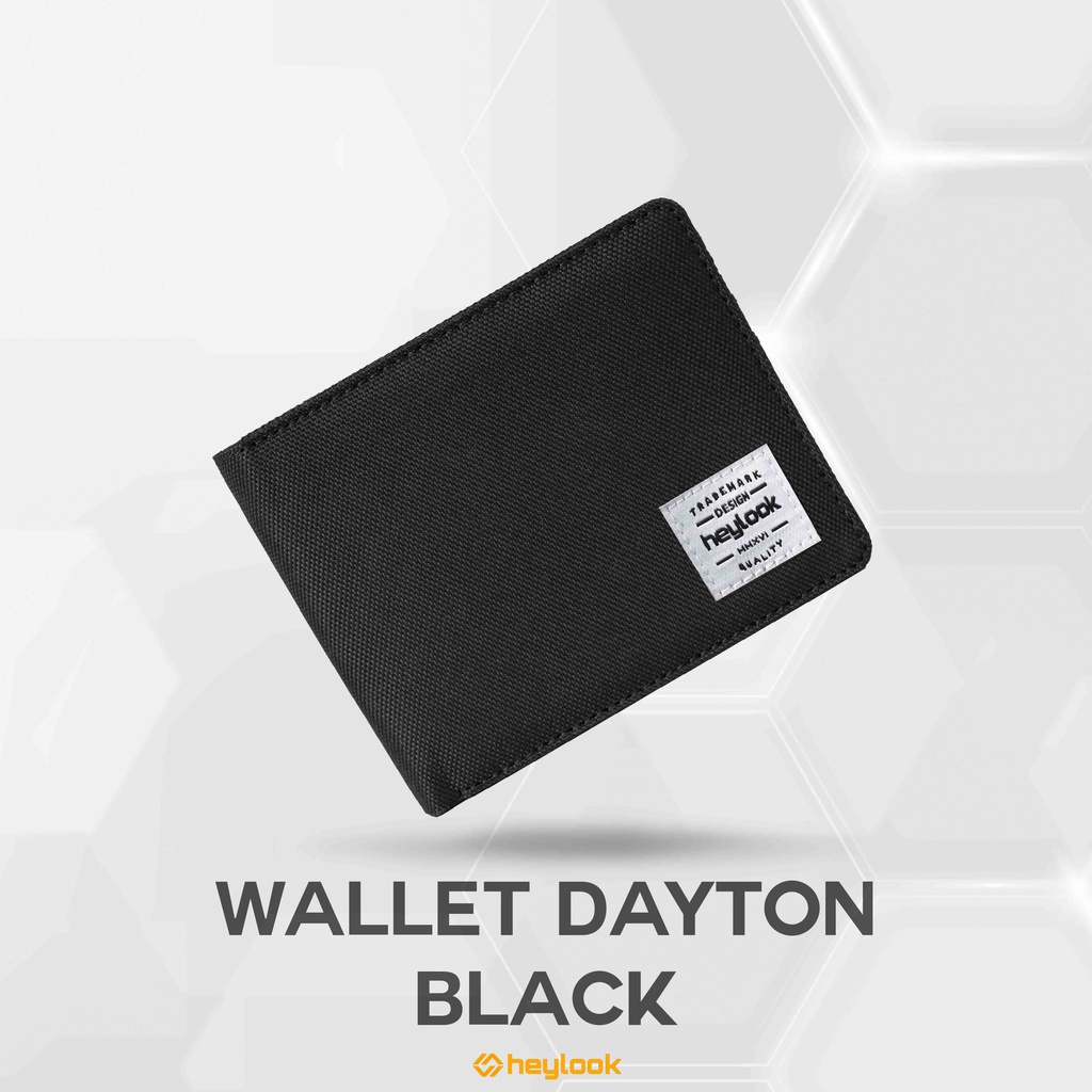 HEYLOOK Official - Dompet Pria Pendek Dayton Dompet Cordura Lipat Premium Pria Distro-BLACK