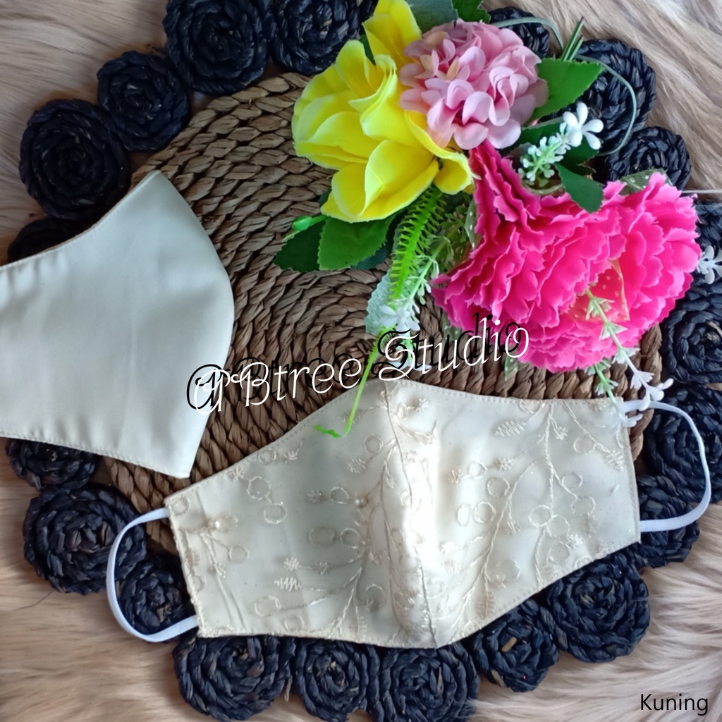 Masker akad nikah sepasang couple brokat/tile | masker pesta ijab akad nikah pesta wedding pengantin