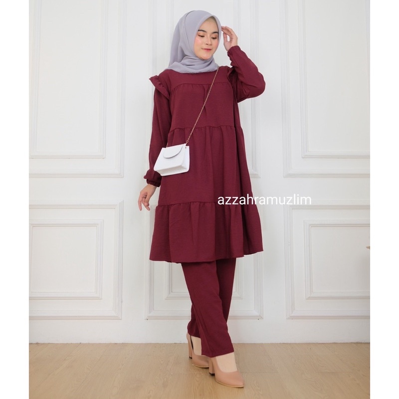 Geisa Set Ld110 - SetCel Crinkle AirFlow One Set Crinkle Jumbo Oversize Setelan Wanita / R.9 -  333-6662