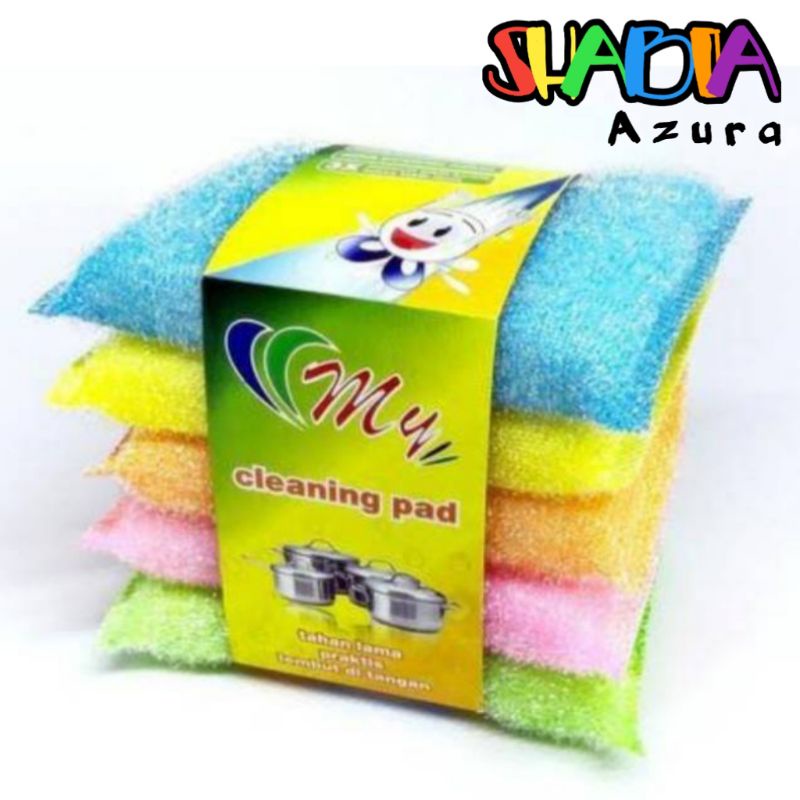 (5pcs) Grosir Sabut Bantal Cuci Piring Busa Rainbow