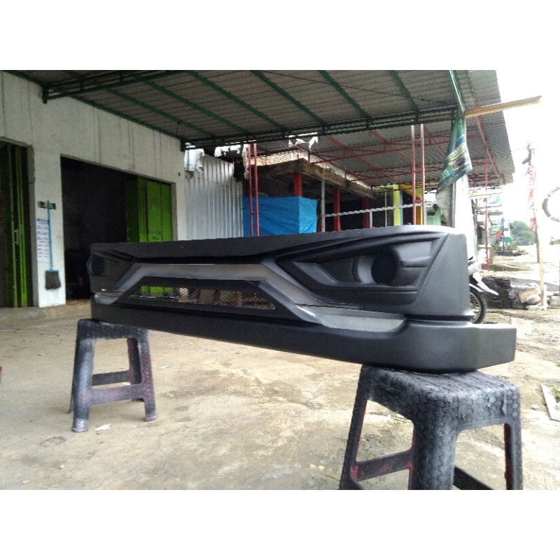 bemper L300 depan +lampu model jetbus bahan fiberglass