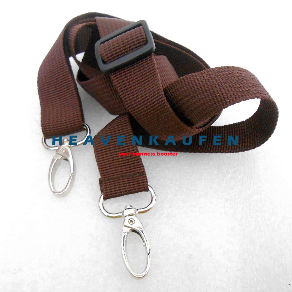 Tali Selempang Tas / Strap Tas Pria Lebar 2,5 cm Warna Coklat Kait Silver