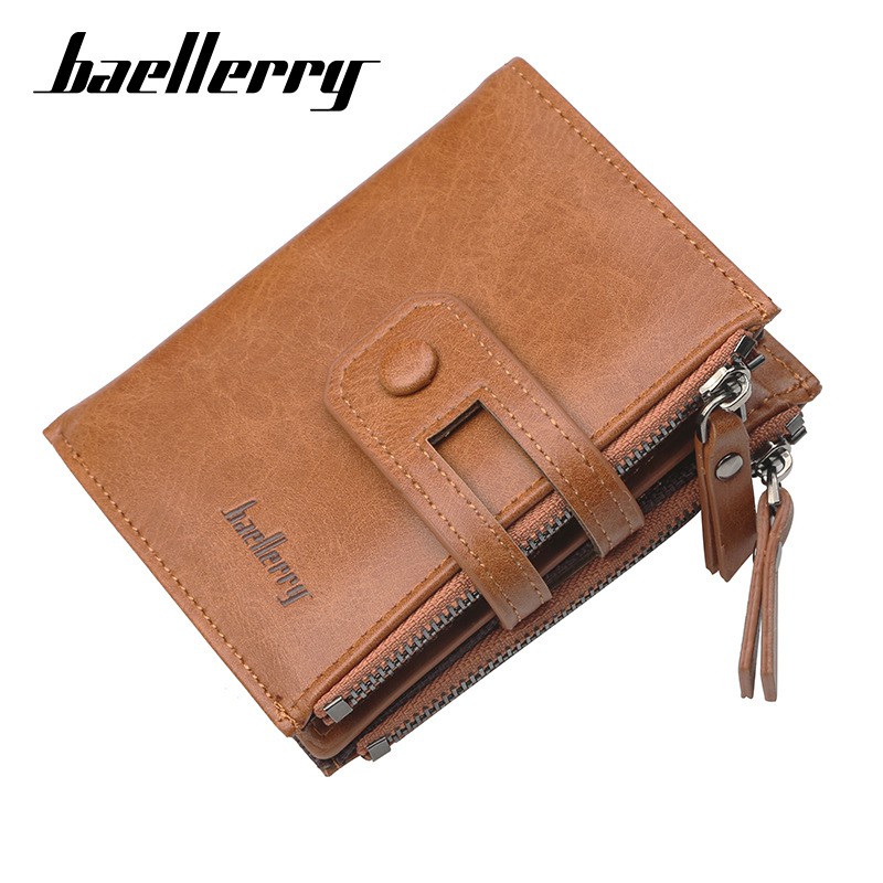 ORIGINAL BAELLERRY 3206 DOMPET DOUBLE ZIPPER PRIA WANITA BAHAN SEMI KULIT