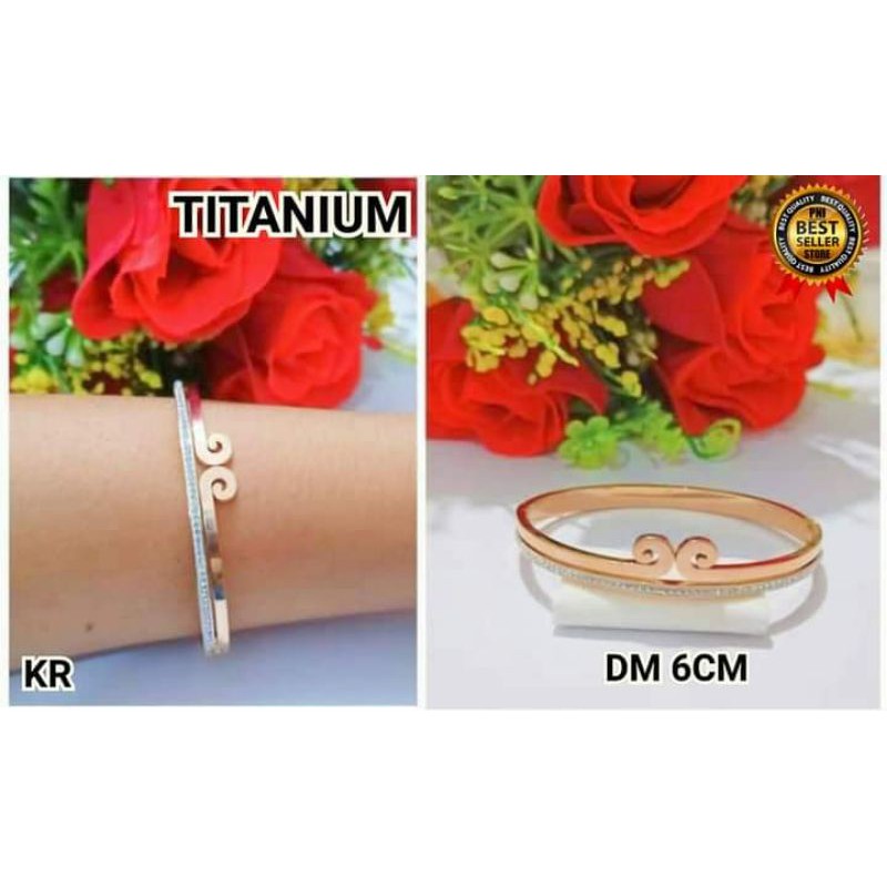 Gelang TITANIUM  Bangkok Dewasa TITANIUM Rosegold Perhiasan Wanita Limited edition (COD)