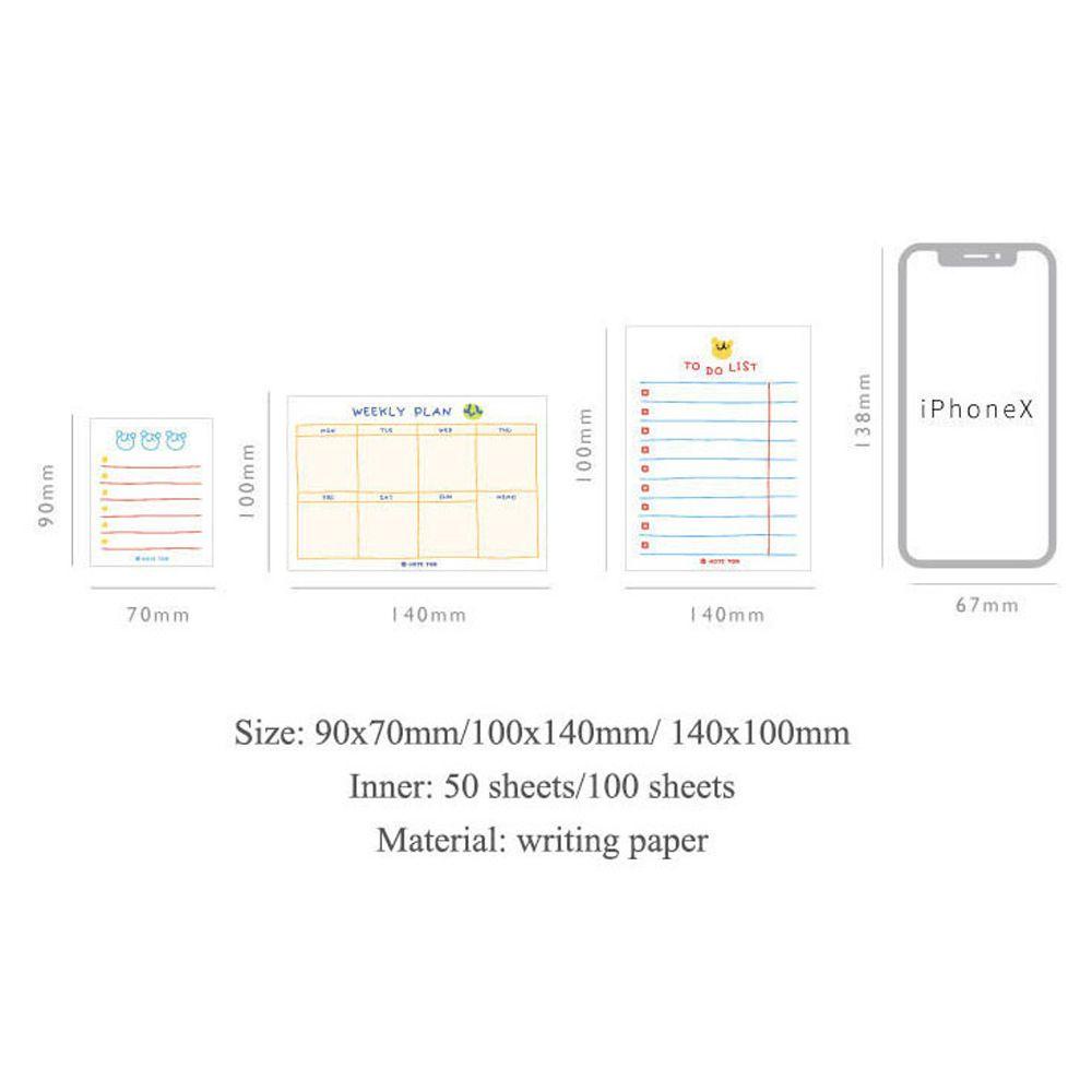 Memo Pads Agustina 100sheets/50sheets Creativity Post Notes Tulisan Pad Paket Mingguan Daily Plan Sticky Notes