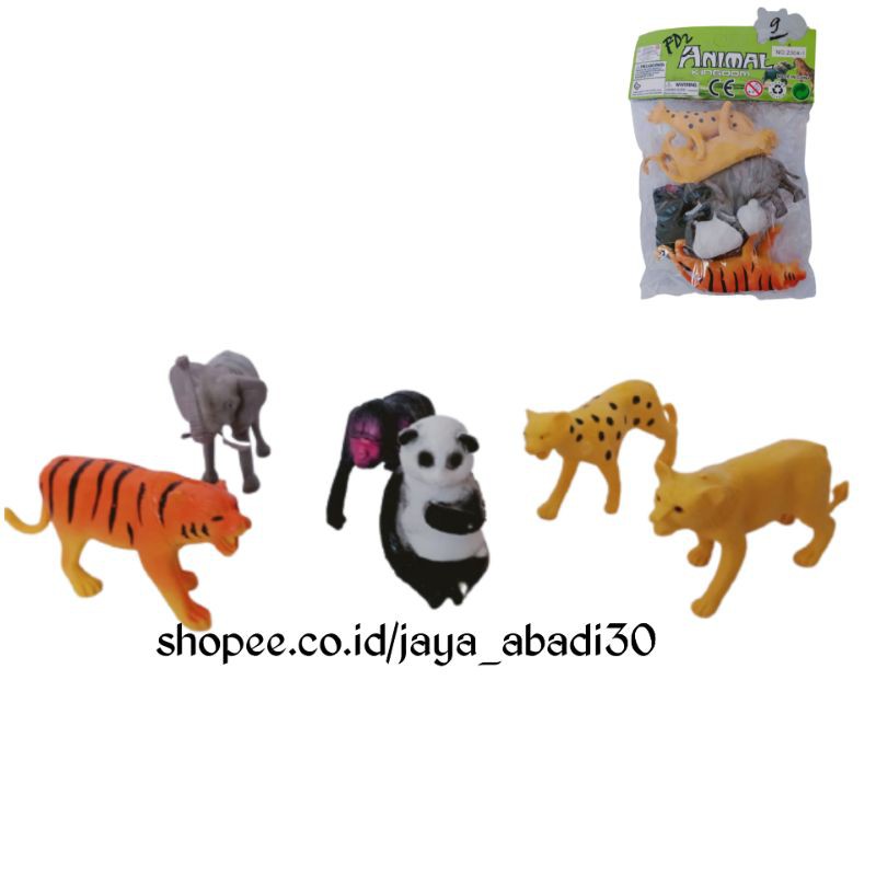 MAINAN REPLIKA MINIATUR HEWAN HEWAN ANIMAL KINGDOM ISI 6 HEWAN KODE 2004-1