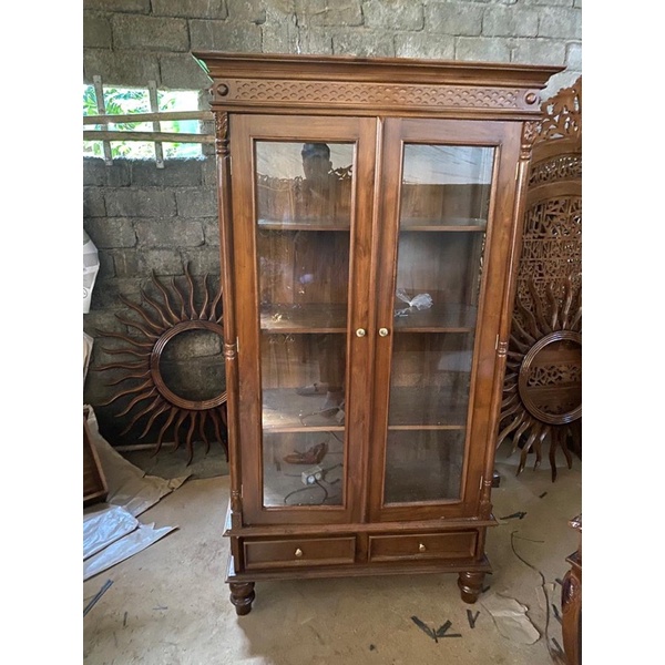 lemari hias jati lemari sudut jati