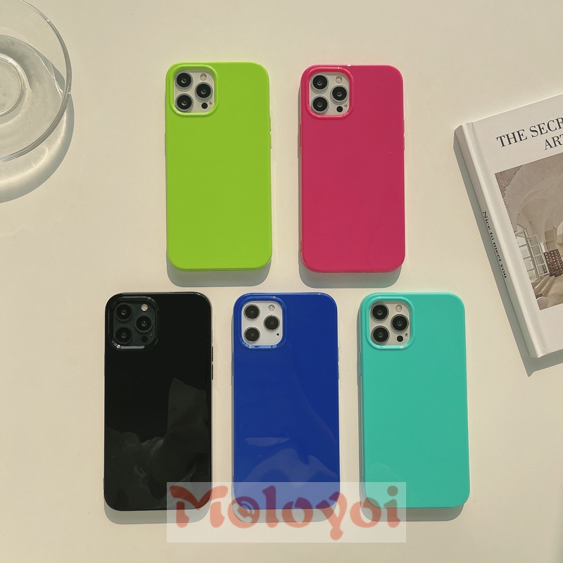 Soft Case Bahan Silikon Tpu Warna Macaron Fluorescent Untuk Iphone 11 12 Pro Max Xr 7 8 Plus X Xs Max Se 2020