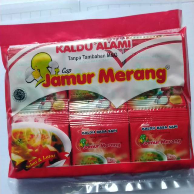 

Kaldu alami cap jamur merang rasa sapi 1 pak 30 saset