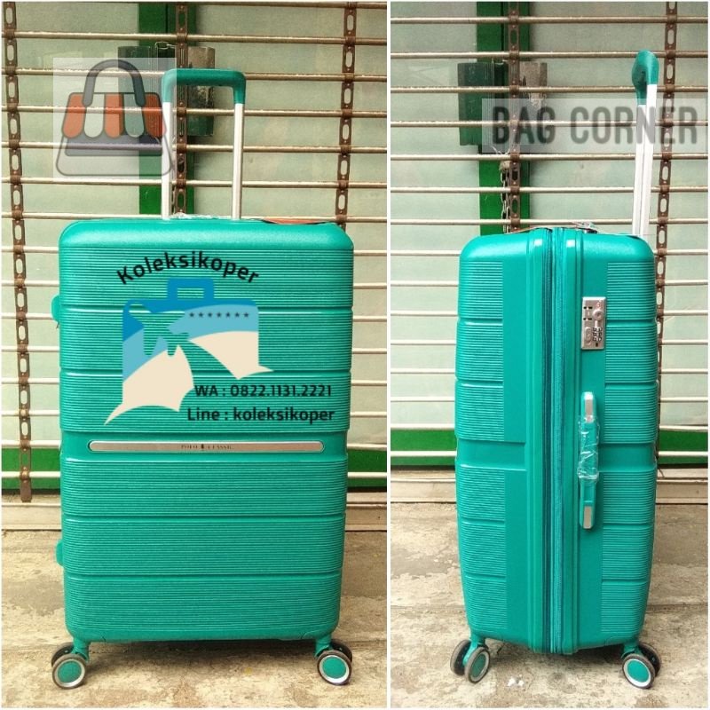 BagCorner - Koper Polo Classic Original Anti THEFT Zipper TSA Lock ukuran Paling Besar 28 inchi