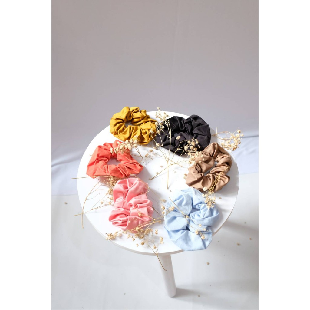 IKAT RAMBUT SCHRUNCIE TALI RAMBUT AKSESORIS RAMBUT IKAT RAMBUT KOREA IKET RAMBUT AKSESORIS KOREA-MUSTARD