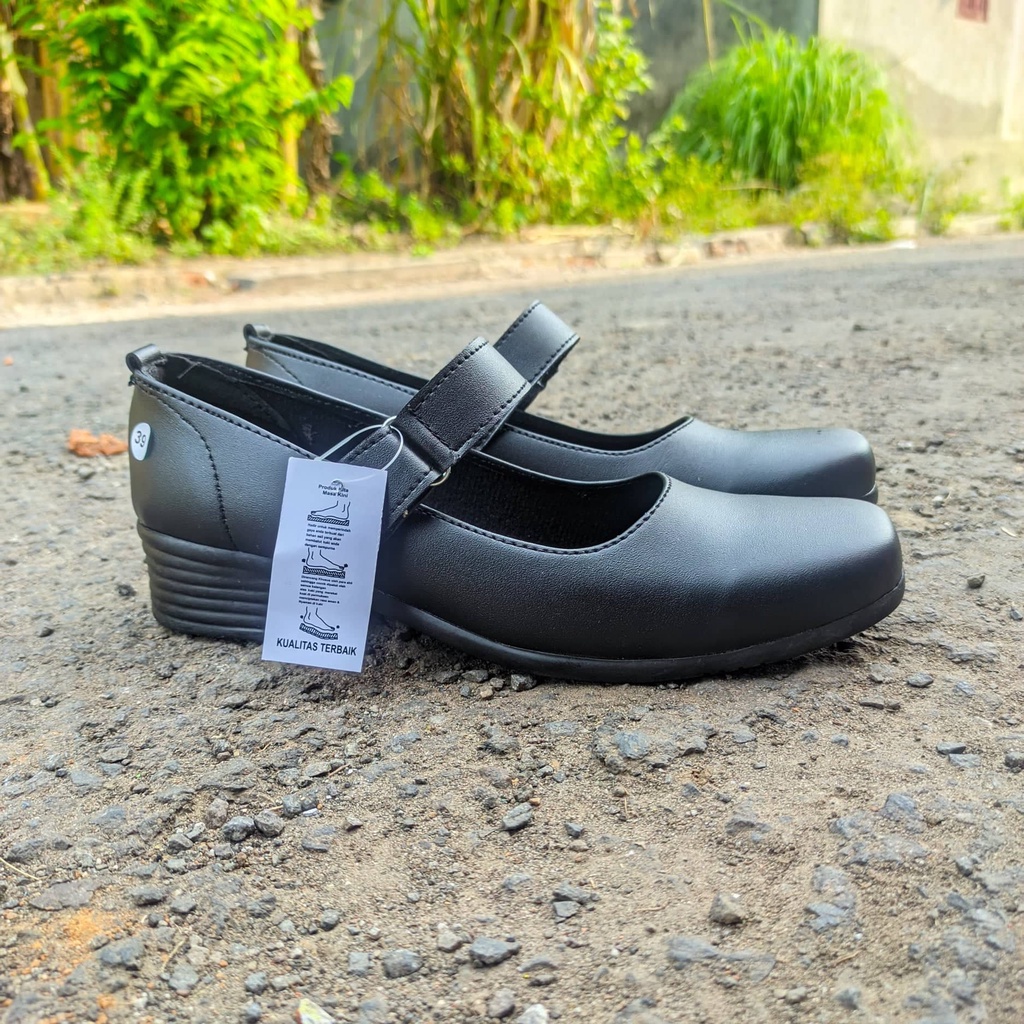 Sepatu Pantofel Size 37-41 Paskibraka Hak 3cm Sepatu Sekolah Perempuan Sepatu Paskib Hitam Fantovel Sepatu Hitam Guru Wanita