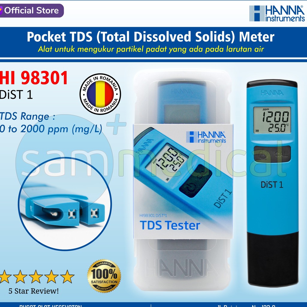 Hanna Pocket TDS Meter - Dist 1 HI 98301