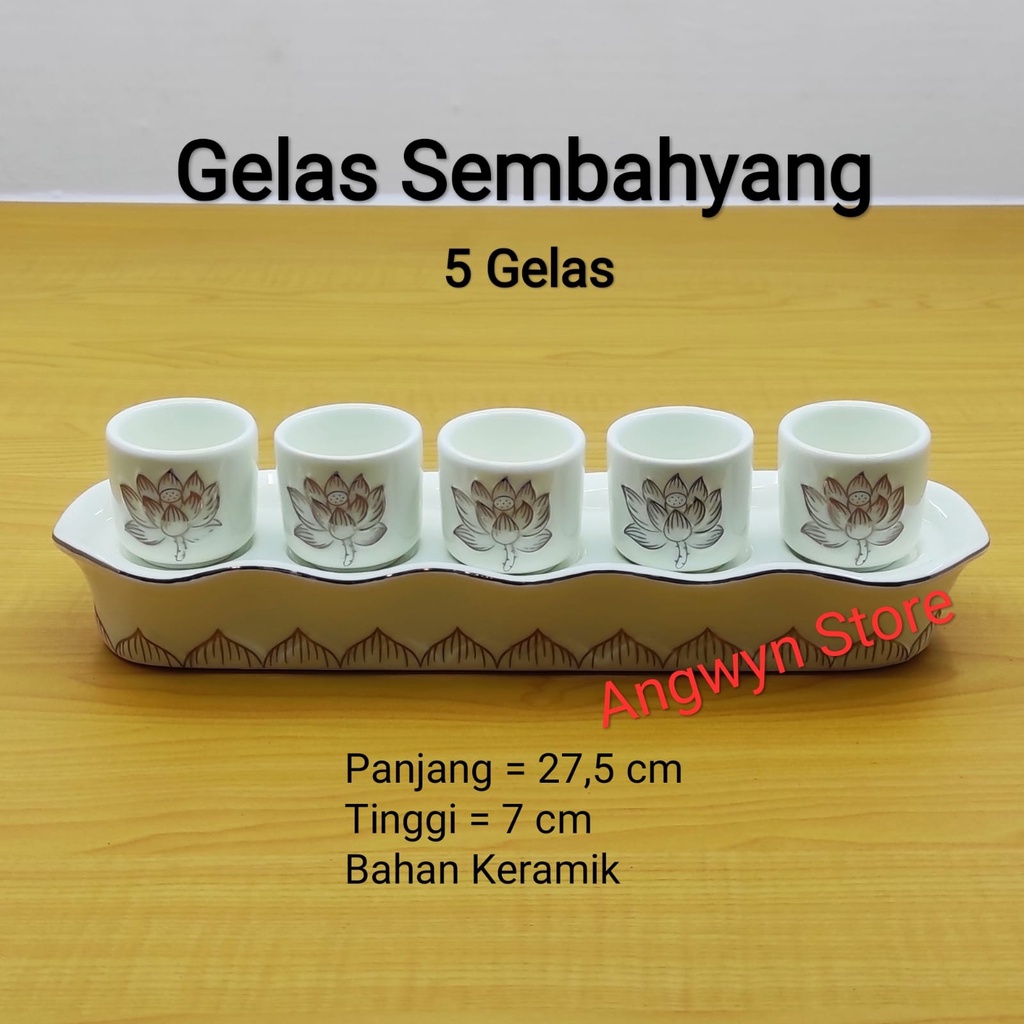 Gelas Sembahyang 5 cup keramik