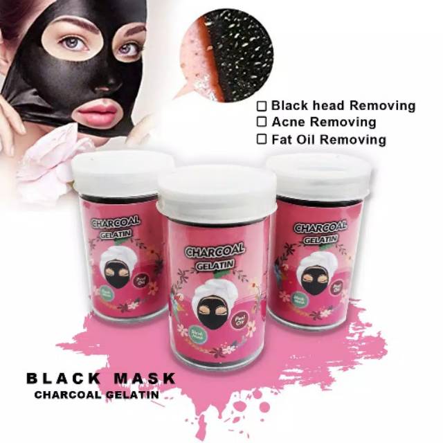 Masker komedo gelatin charcoal