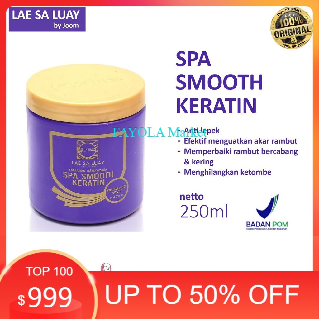 LAE SA LUAY HAIR SPA SMOOTH KERATIN MASKER RAMBUT CREAMBATH BPOM ASLI