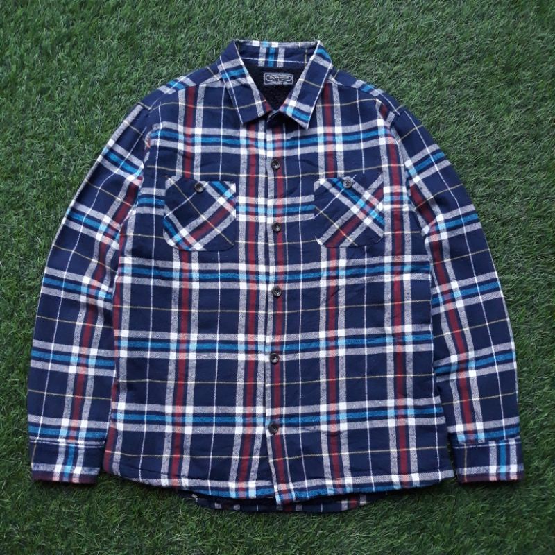 flannel sherpa pria / flannel second / flannel bulu