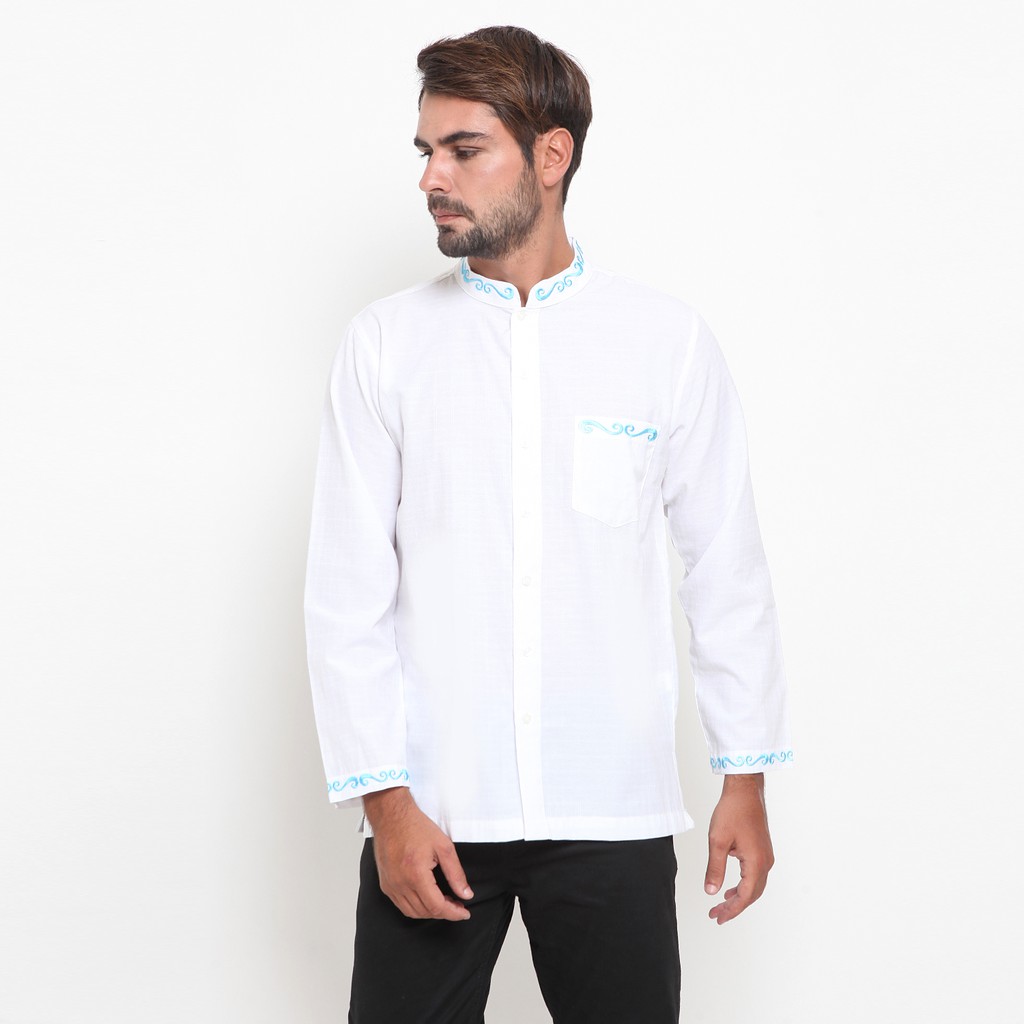 BRITANIA - Fadil Men Shirt White - Kemeja Koko Lengan Panjang Putih Pria