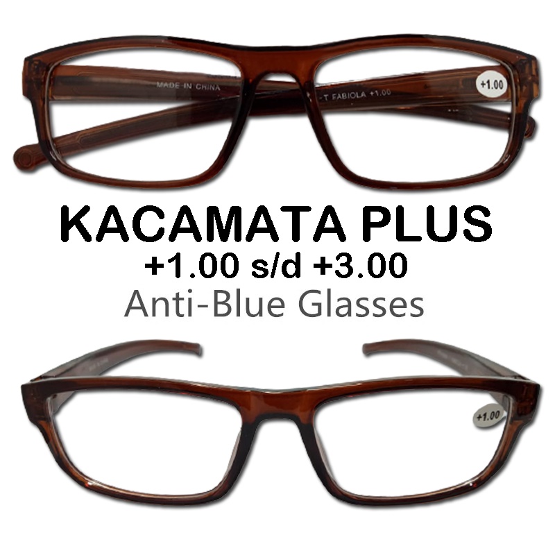 Kacamata PLUS Anti Radiasi Uk +1.00 sd +3.00 Pria Wanita Kacamata Baca Plus Lensa Blueray Anti Radiasi Komputer Hp Kacamata Rabun Dekat Reading Glasses Lensa Blue Ligh Bloocking Unisex